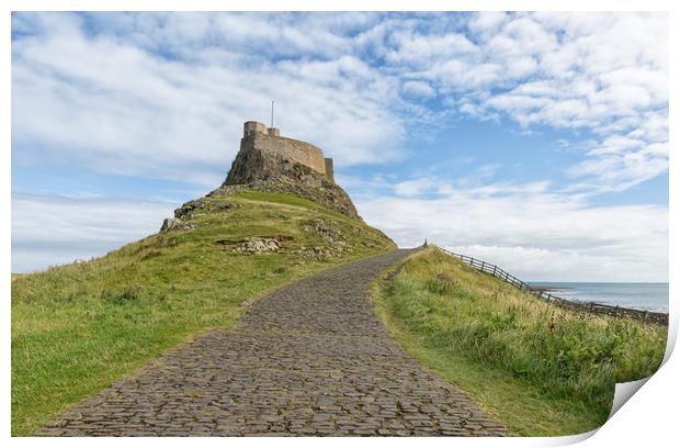 The road to Lindisfarne Castle.  Print by Mark Godden