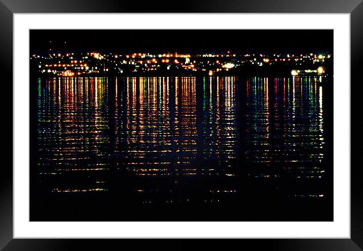 City Lights Upon the Water (1) Framed Mounted Print by Mark Sellers