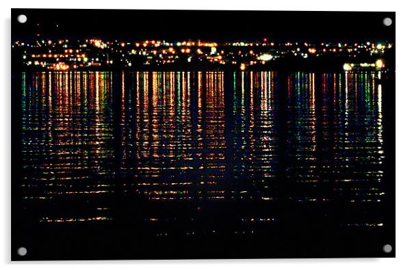 City Lights Upon the Water (1) Acrylic by Mark Sellers