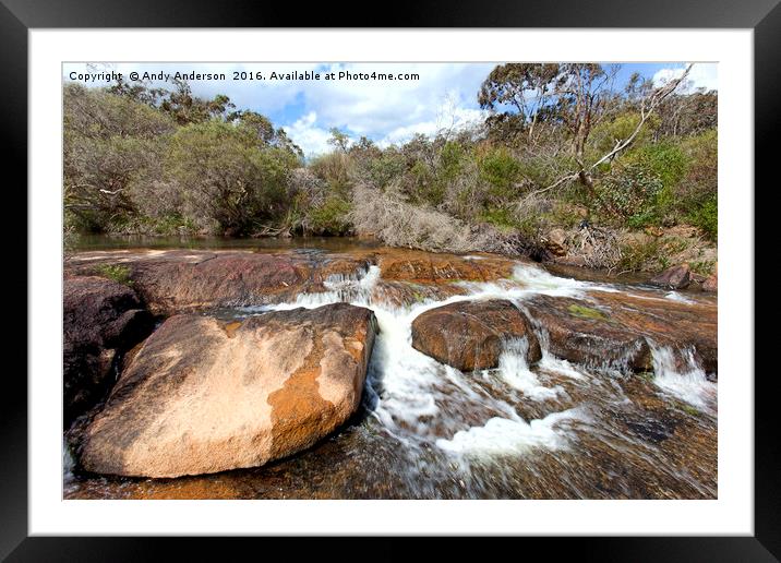 Hovea Falls Western Australia Framed Mounted Print by Andy Anderson
