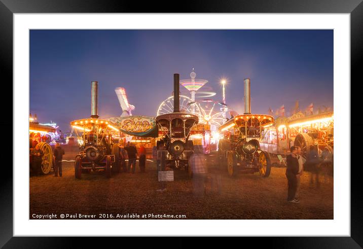 Nighttime at the Great Dorset Steam Fair 2016 Framed Mounted Print by Paul Brewer