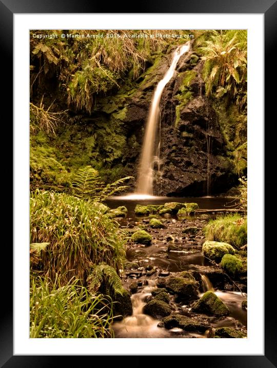 Forest Glade Waterfall Framed Mounted Print by Martyn Arnold