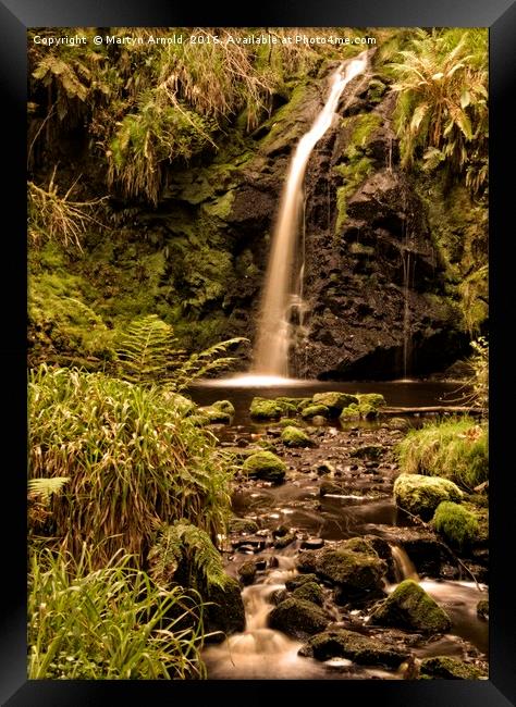 Forest Glade Waterfall Framed Print by Martyn Arnold
