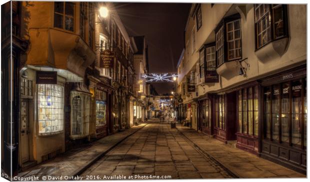 Stonegate, York at Christmas Canvas Print by David Oxtaby  ARPS