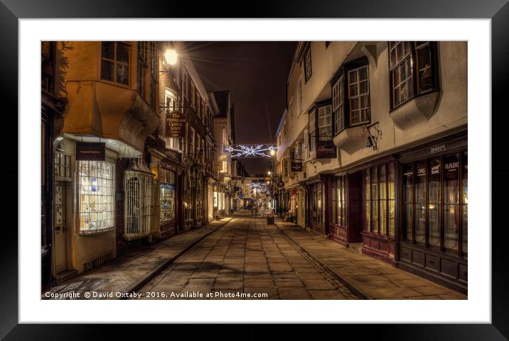 Stonegate, York at Christmas Framed Mounted Print by David Oxtaby  ARPS