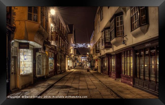 Stonegate, York at Christmas Framed Print by David Oxtaby  ARPS