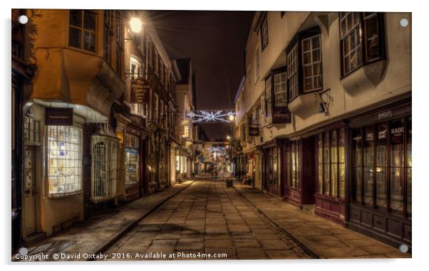 Stonegate, York at Christmas Acrylic by David Oxtaby  ARPS