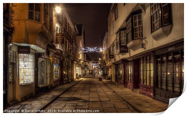Stonegate, York at Christmas Print by David Oxtaby  ARPS
