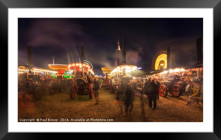 After dark at the Great Dorset Steam Fair 2016 Framed Mounted Print by Paul Brewer