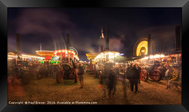 After dark at the Great Dorset Steam Fair 2016 Framed Print by Paul Brewer