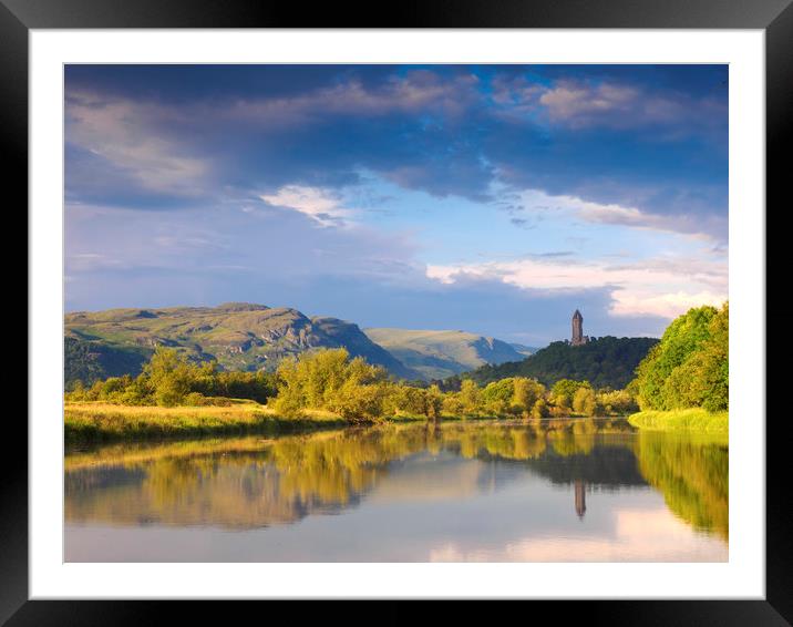 The river Forth, looking towards the Wallace Monum Framed Mounted Print by Tommy Dickson
