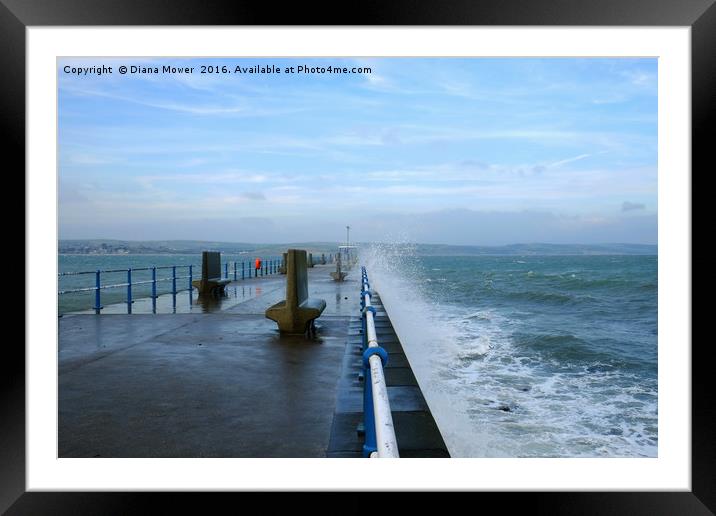 Weymouth Stone Pier  Framed Mounted Print by Diana Mower
