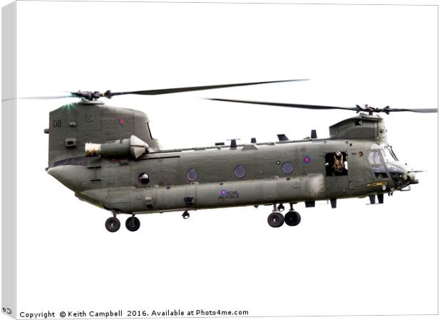 RAF Chinook ZD574 sideview Canvas Print by Keith Campbell