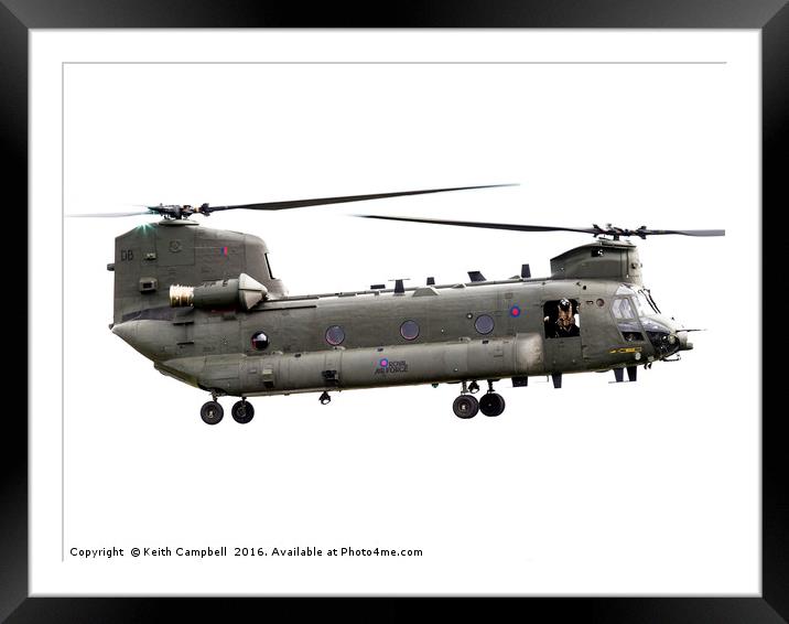 RAF Chinook ZD574 sideview Framed Mounted Print by Keith Campbell