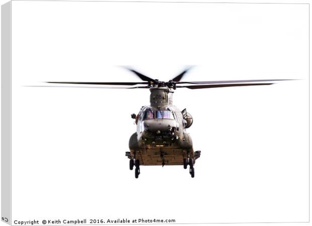 RAF Chinook ZD574 hovering Canvas Print by Keith Campbell