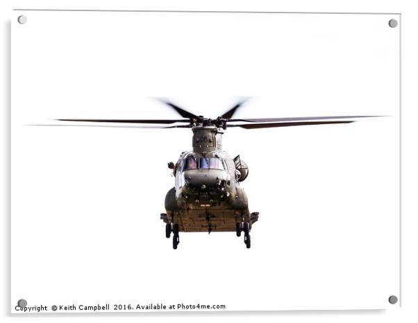 RAF Chinook ZD574 hovering Acrylic by Keith Campbell