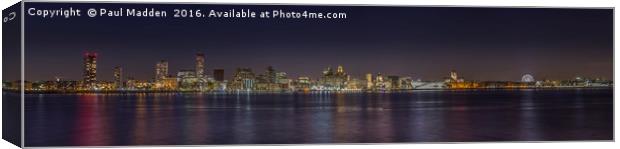 Liverpool Waterfront Panorama 2016 Canvas Print by Paul Madden
