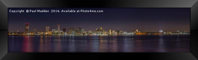 Liverpool Waterfront Panorama 2016 Framed Print by Paul Madden