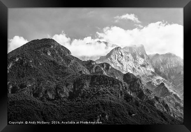 Lake Como Mountains Framed Print by Andy McGarry