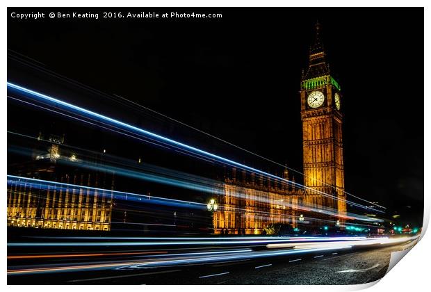Westminster Rush Hour Print by Ben Keating