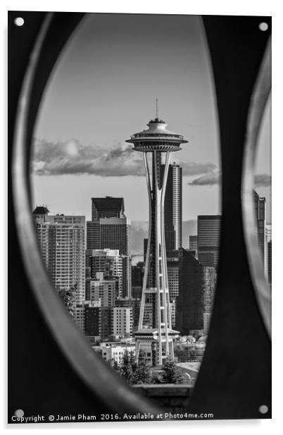 Seattle Skyline Acrylic by Jamie Pham