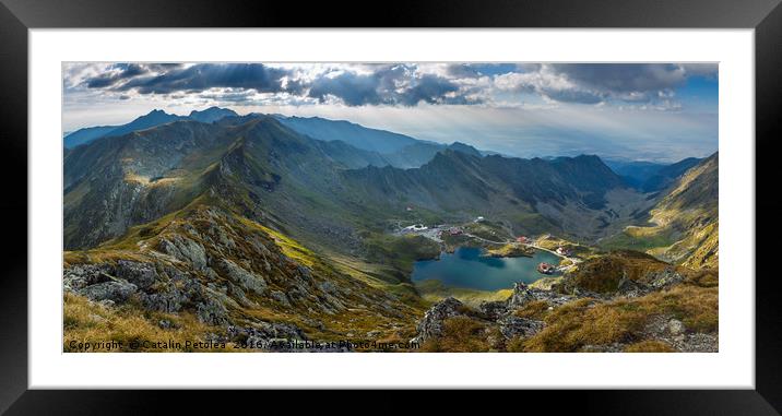 Aerial view of Balea Lake Framed Mounted Print by Ragnar Lothbrok