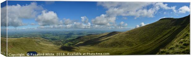 View from Pen Y Fan Canvas Print by Rosalind White
