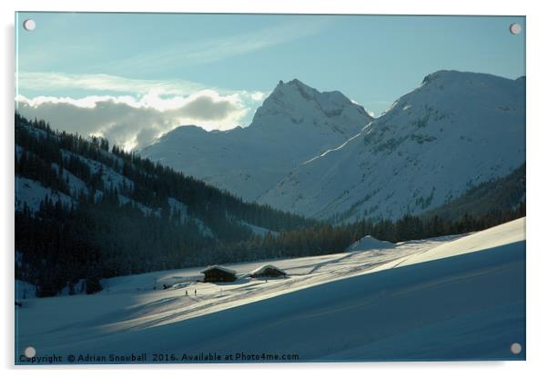 Evening in Zug, Lech am Arlberg Acrylic by Adrian Snowball