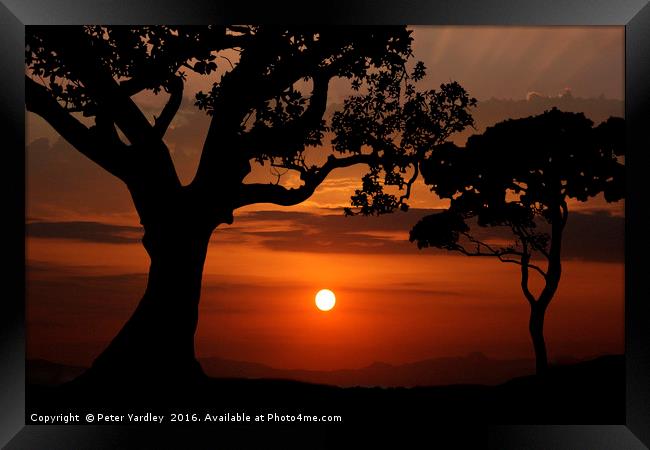 Sunset Silhouette #2 Framed Print by Peter Yardley