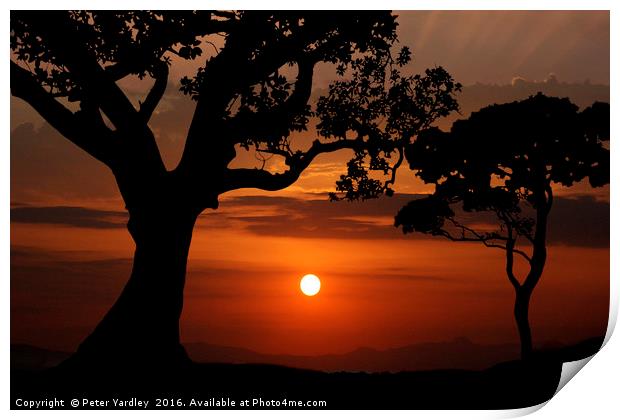 Sunset Silhouette #2 Print by Peter Yardley