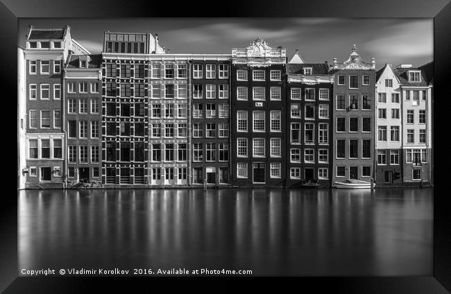 Canal Houses in Amsterdam Framed Print by Vladimir Korolkov