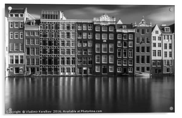 Canal Houses in Amsterdam Acrylic by Vladimir Korolkov