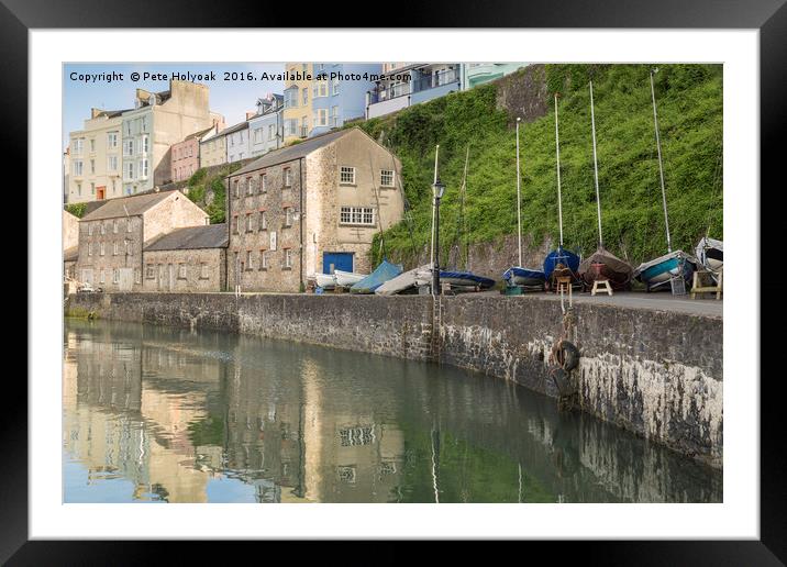 Tenby Quayside Framed Mounted Print by Pete Holyoak
