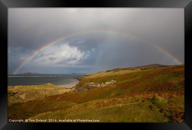 Highland rainbow vista Framed Print by Tom Dolezal