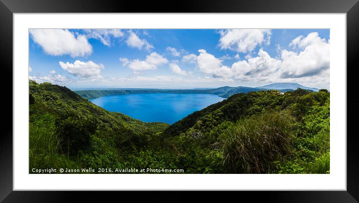 Apoyo Lagoon panorama Framed Mounted Print by Jason Wells
