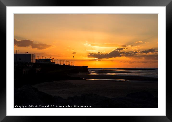 New Brighton Sunset Framed Mounted Print by David Chennell
