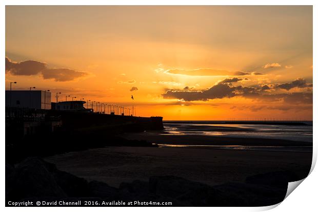 New Brighton Sunset Print by David Chennell