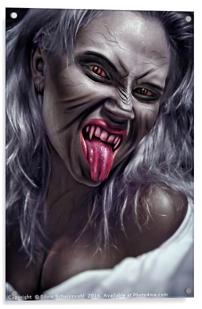 Vampire Lady Acrylic by Silvio Schoisswohl