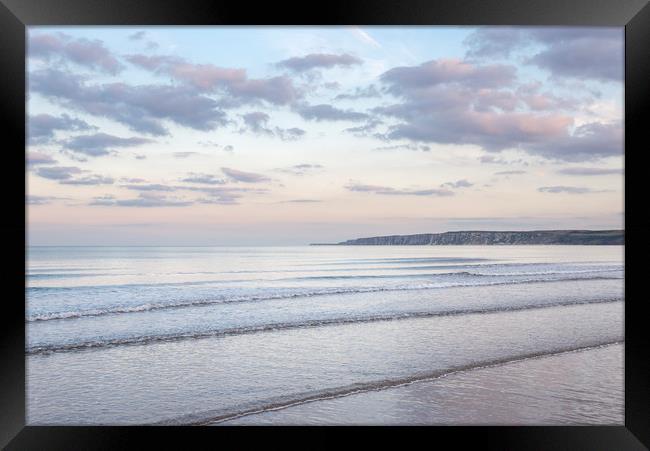 Tranquil evening at Filey Bay, North Yorkshire Framed Print by Andrew Kearton