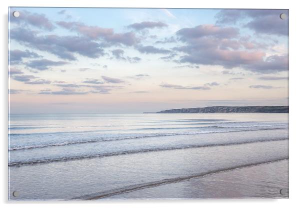Tranquil evening at Filey Bay, North Yorkshire Acrylic by Andrew Kearton