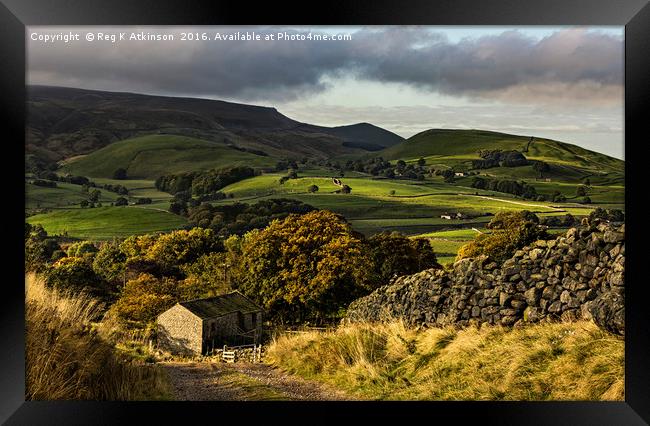 Hebden to Thorpe Fells Framed Print by Reg K Atkinson