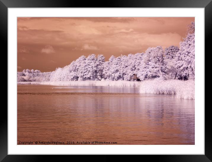 House on the Lake Framed Mounted Print by Amanda Peglitsis