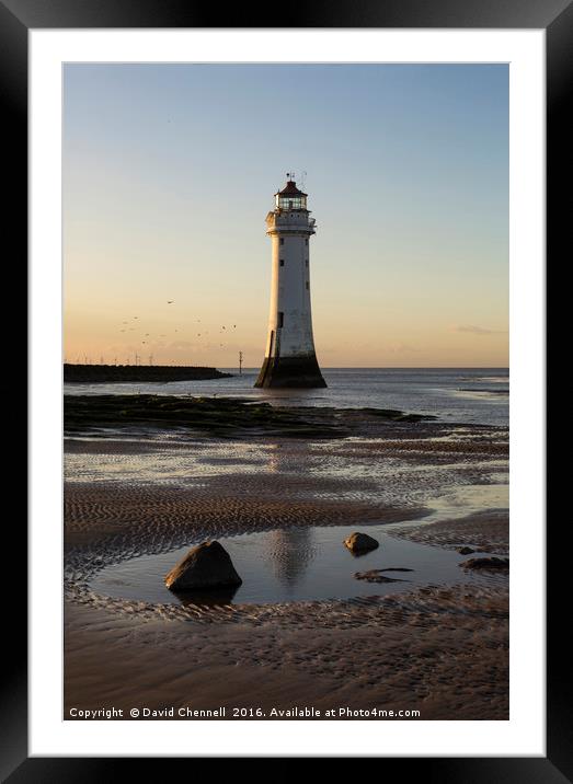 Perch Rock Lighthouse   Framed Mounted Print by David Chennell