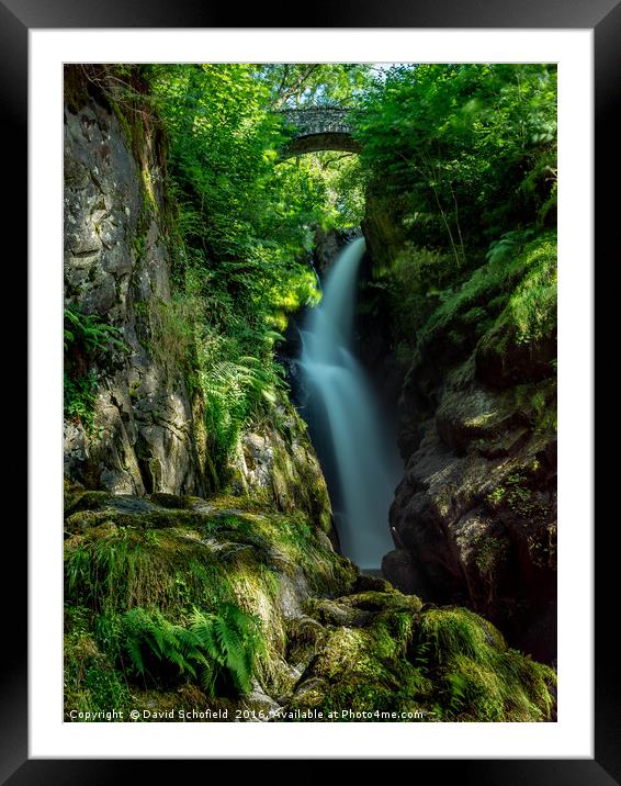 Aira Force, Ullswater Framed Mounted Print by David Schofield