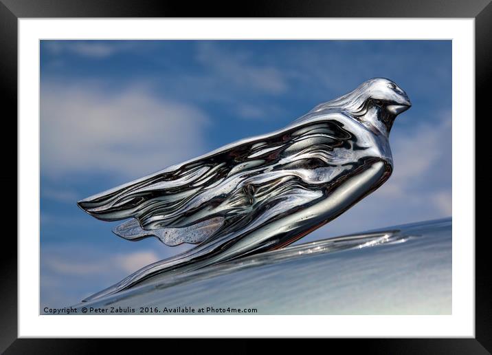 Cadillac's Flying Goddess Framed Mounted Print by Peter Zabulis