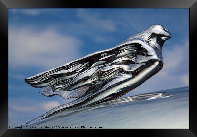 Cadillac's Flying Goddess Framed Print by Peter Zabulis