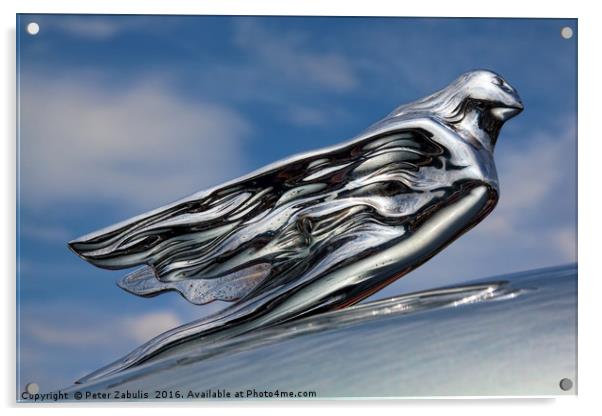Cadillac's Flying Goddess Acrylic by Peter Zabulis