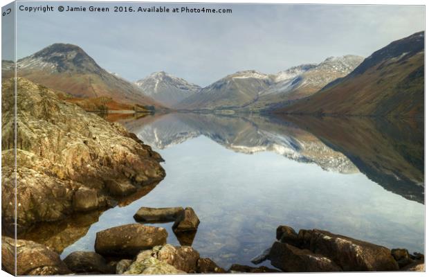 Wastwater Reflections Canvas Print by Jamie Green