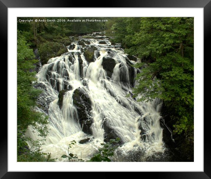 Swallow Falls Framed Mounted Print by Andy Smith