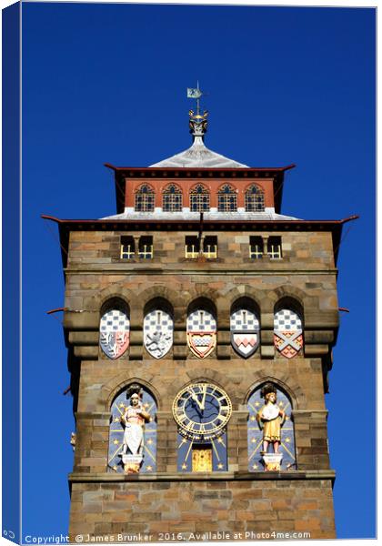 Cardiff Castle Clock Tower Canvas Print by James Brunker